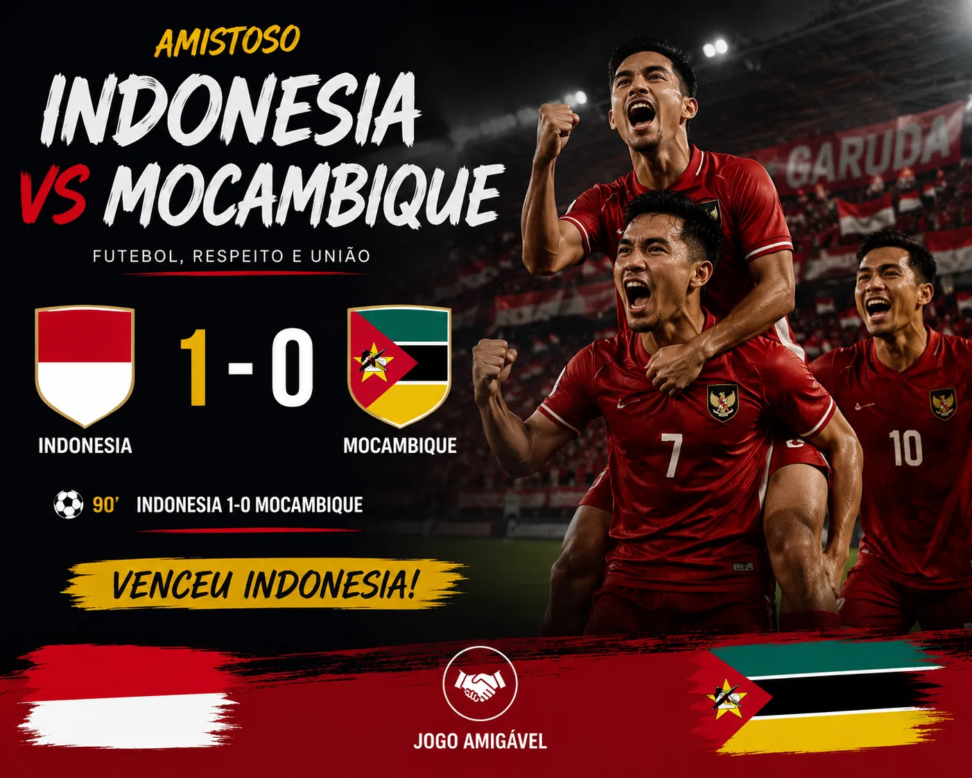 Ole Romeny decide e a Indonésia bate Moçambique num encontro histórico em Jacarta